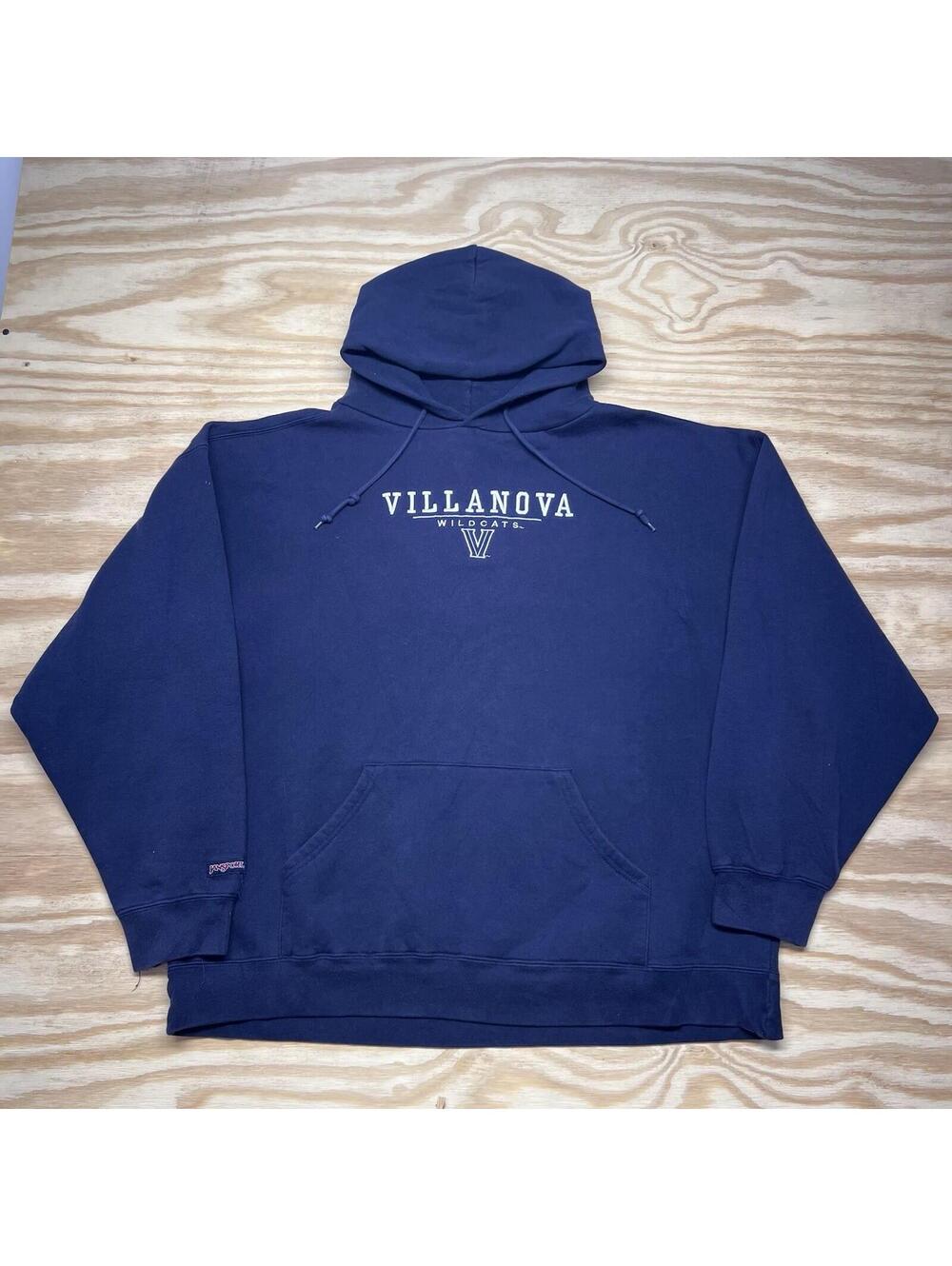 Vintage 00s Jansport Ncaa University Of Villanova Wildcats Navy Blue Hoodie XXL